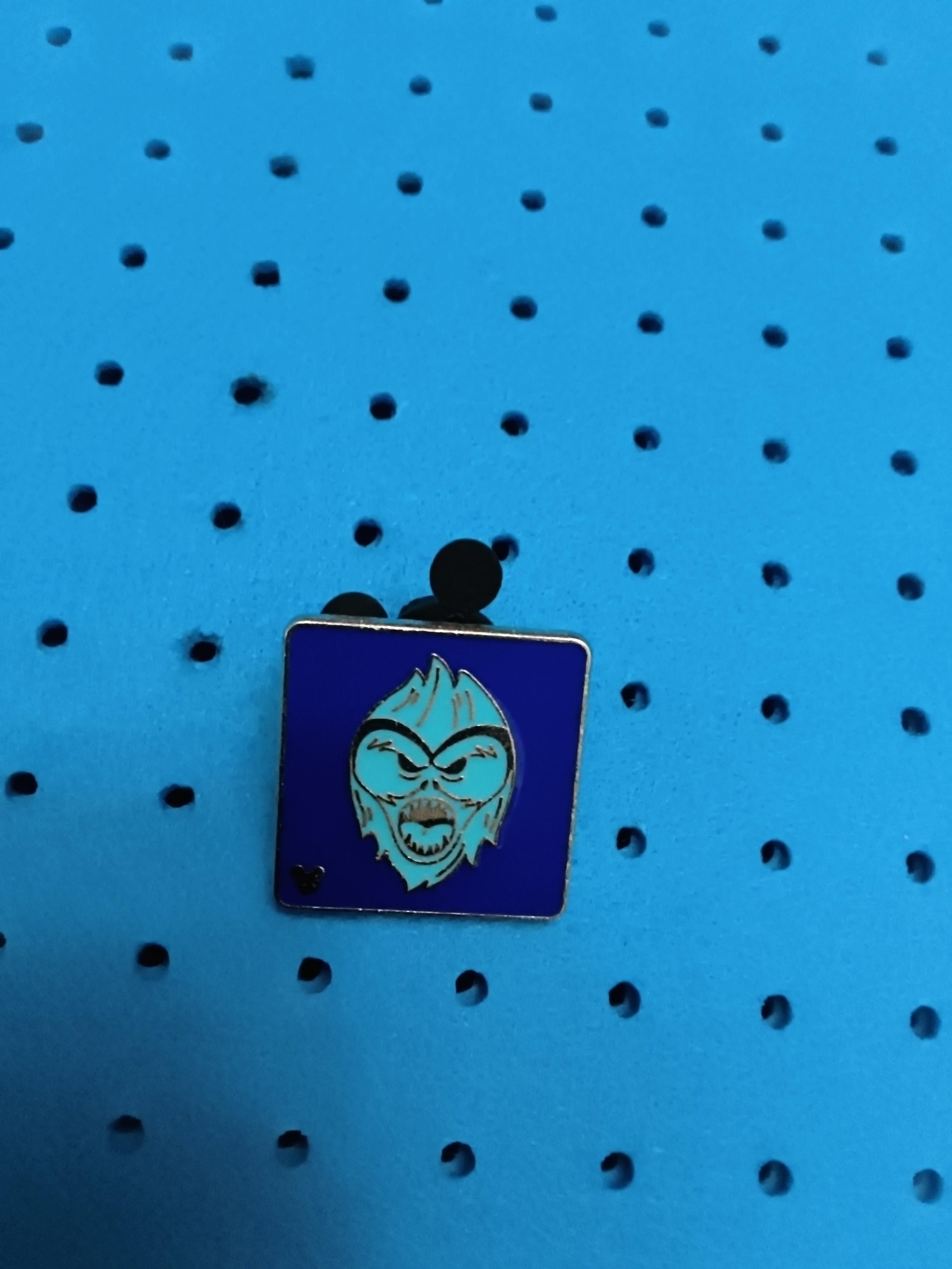 Disney Hades Blue Square Hidden Mickey Lapel Hat Pin