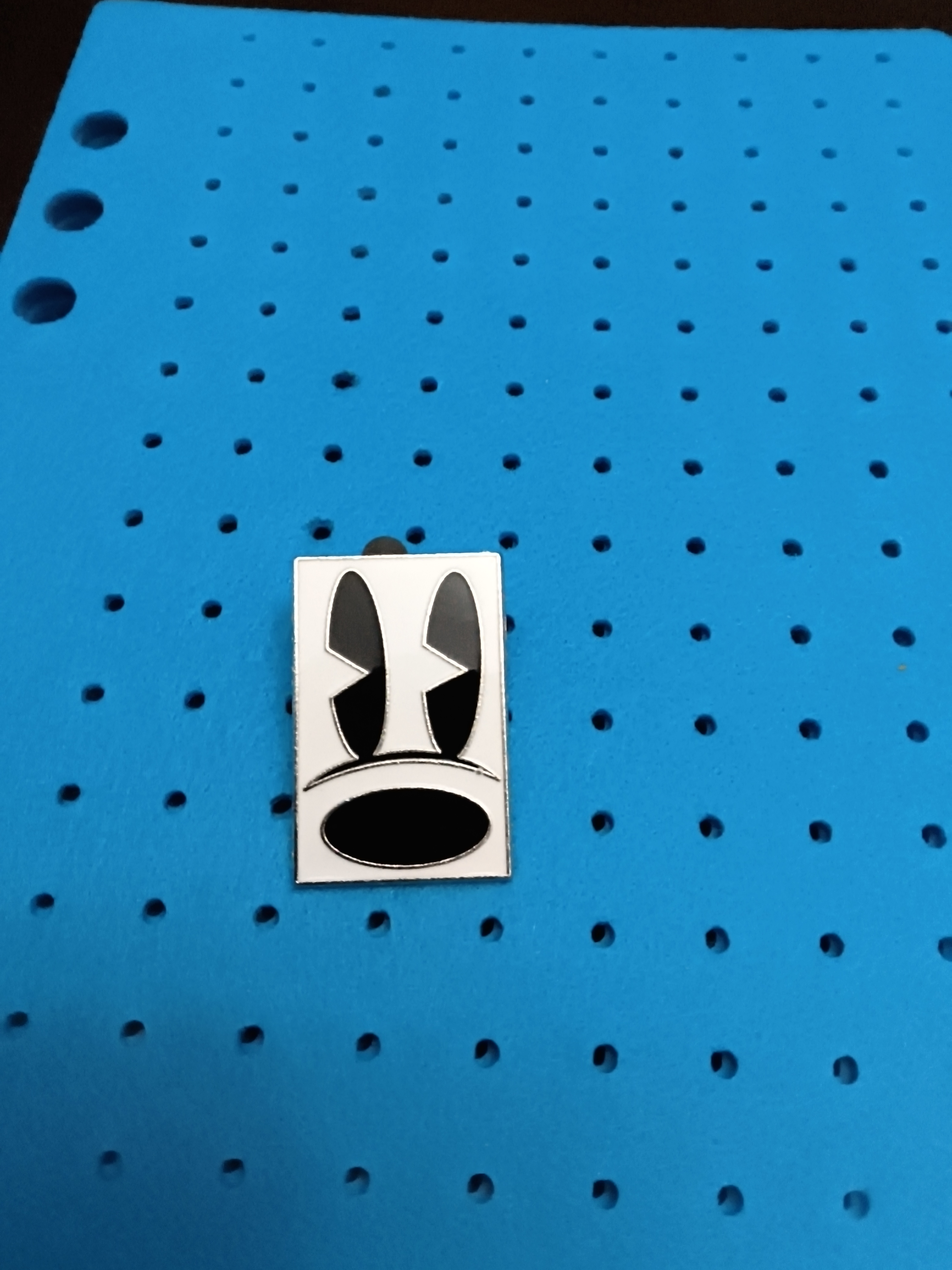 Disney - Mickey Mouse - Face Eyes Nose - Silhouette Black & White Pin (L)