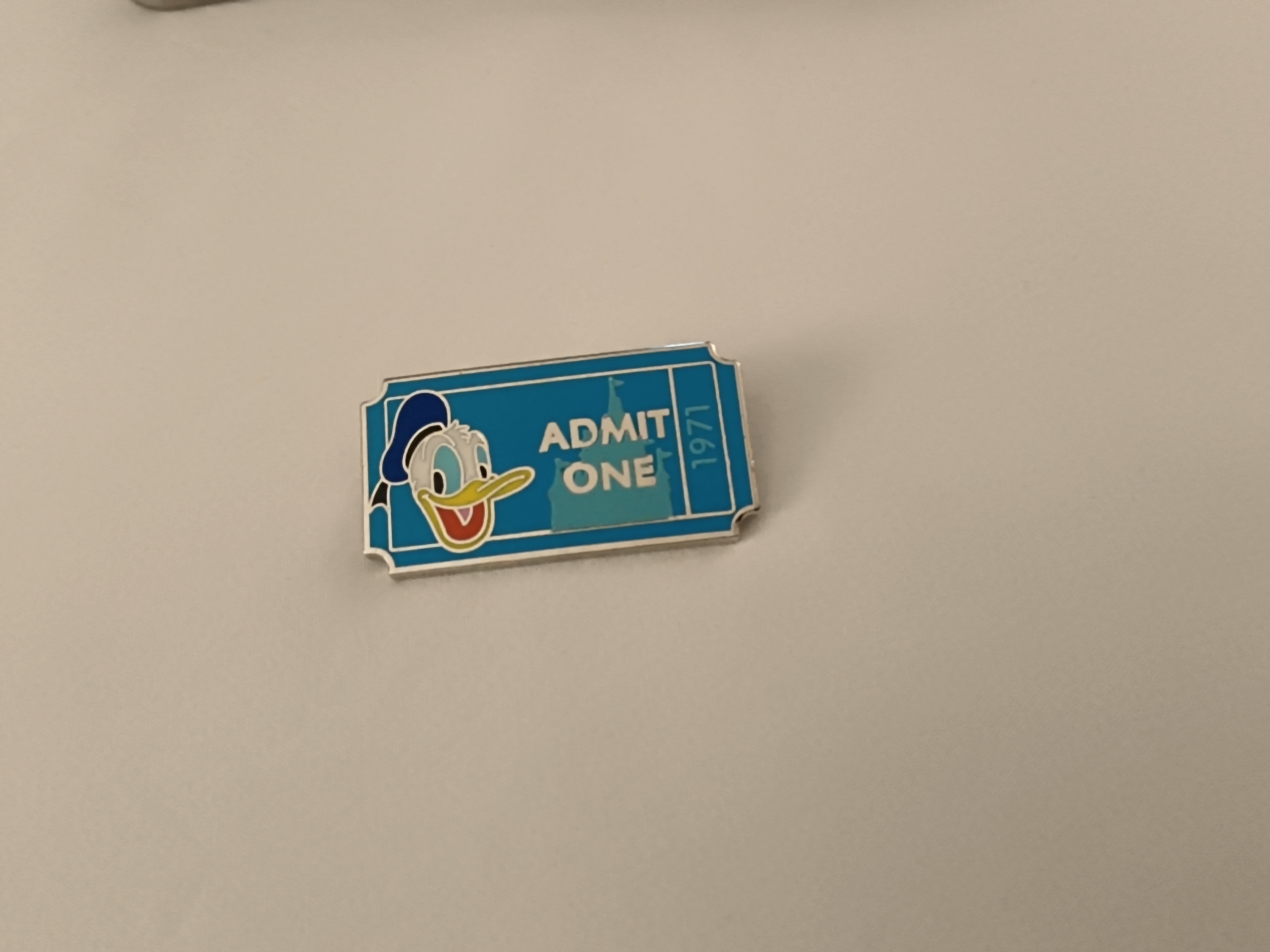 2012 Disney WDW Donald Duck Blue Admission Ticket Admit One Pin # 92329 PWP Pin