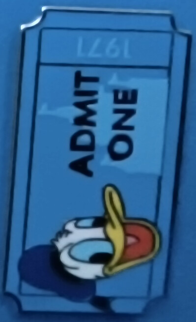 Admit One Ticket 1971 - Donald Duck PIN 26198 Disney Collectible