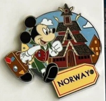 WDW - Norway - Traveling Mickey Carrying Suitcase - EPCOT World Showcase - Stave Church WDW - Walt Disney World