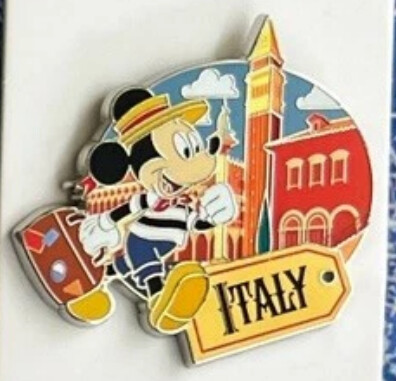 Disney EPCOT World Showcase Italy Pavilion Traveling Mickey Suitcase Pin 165686