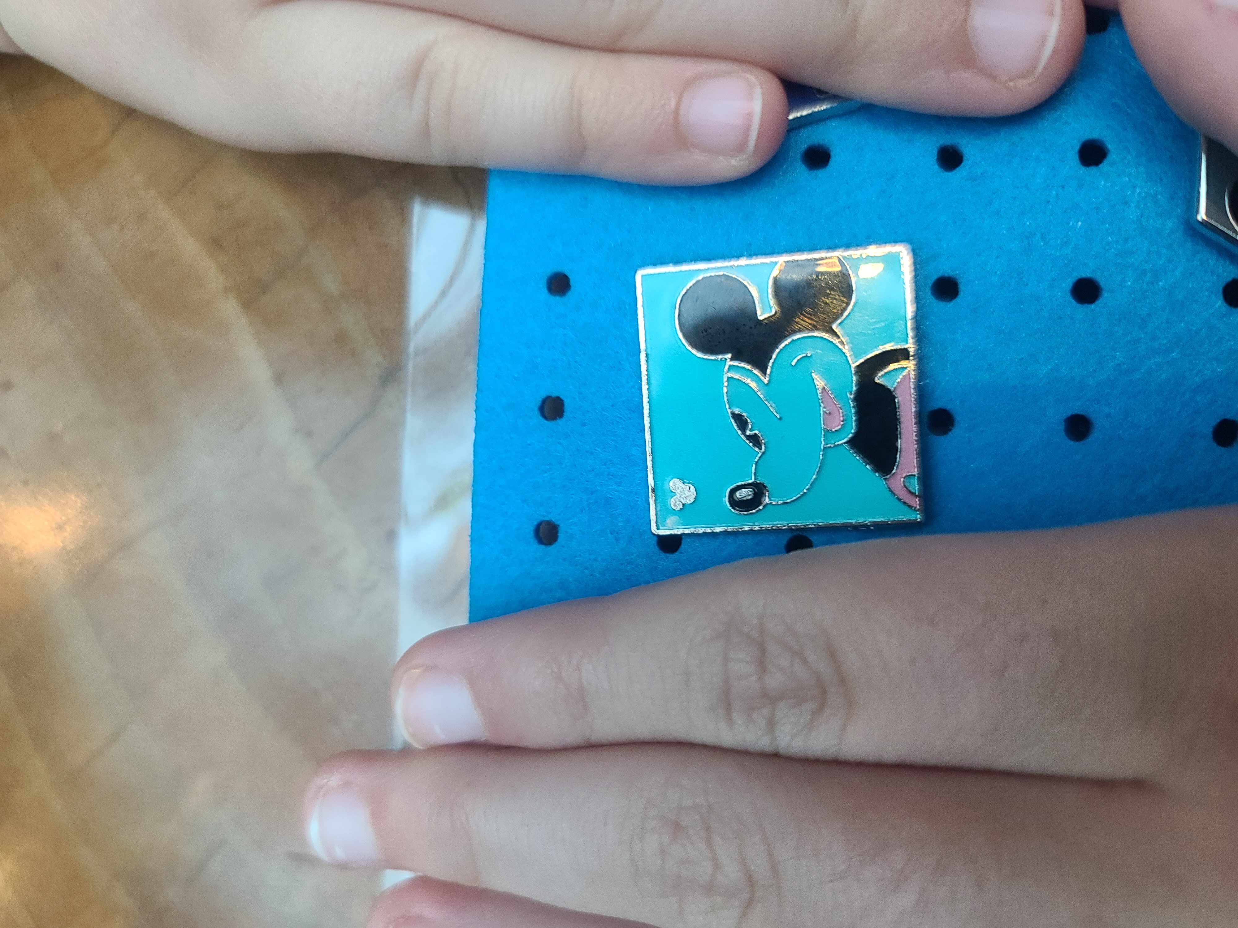 Disney Neon Mickey Square Retro Art Teal HM WDW Parks Pin Trading