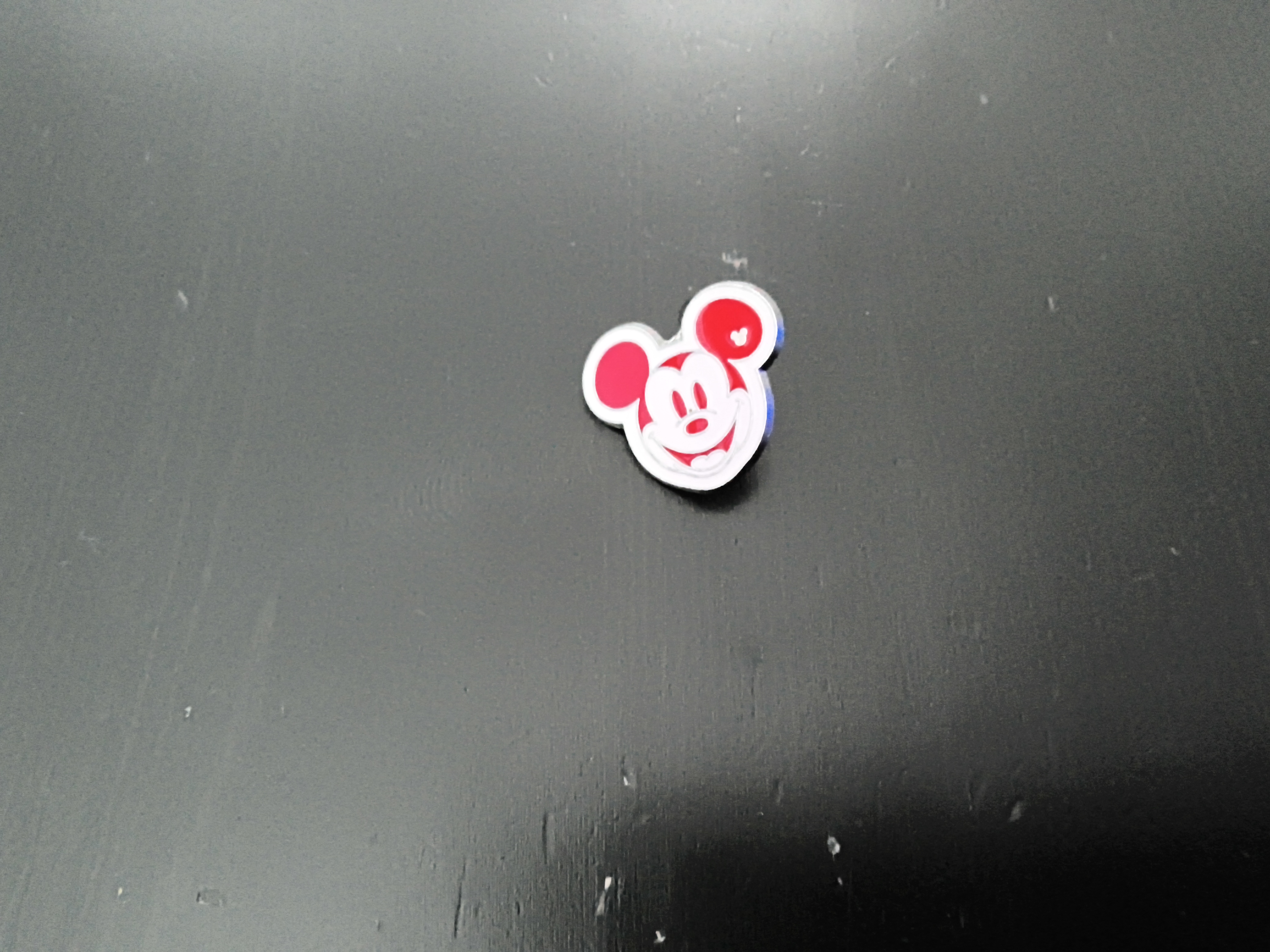 Vintage MICKEY MOUSE head pin Monogram plastic 1" 1980s Disney Club Annette f/s