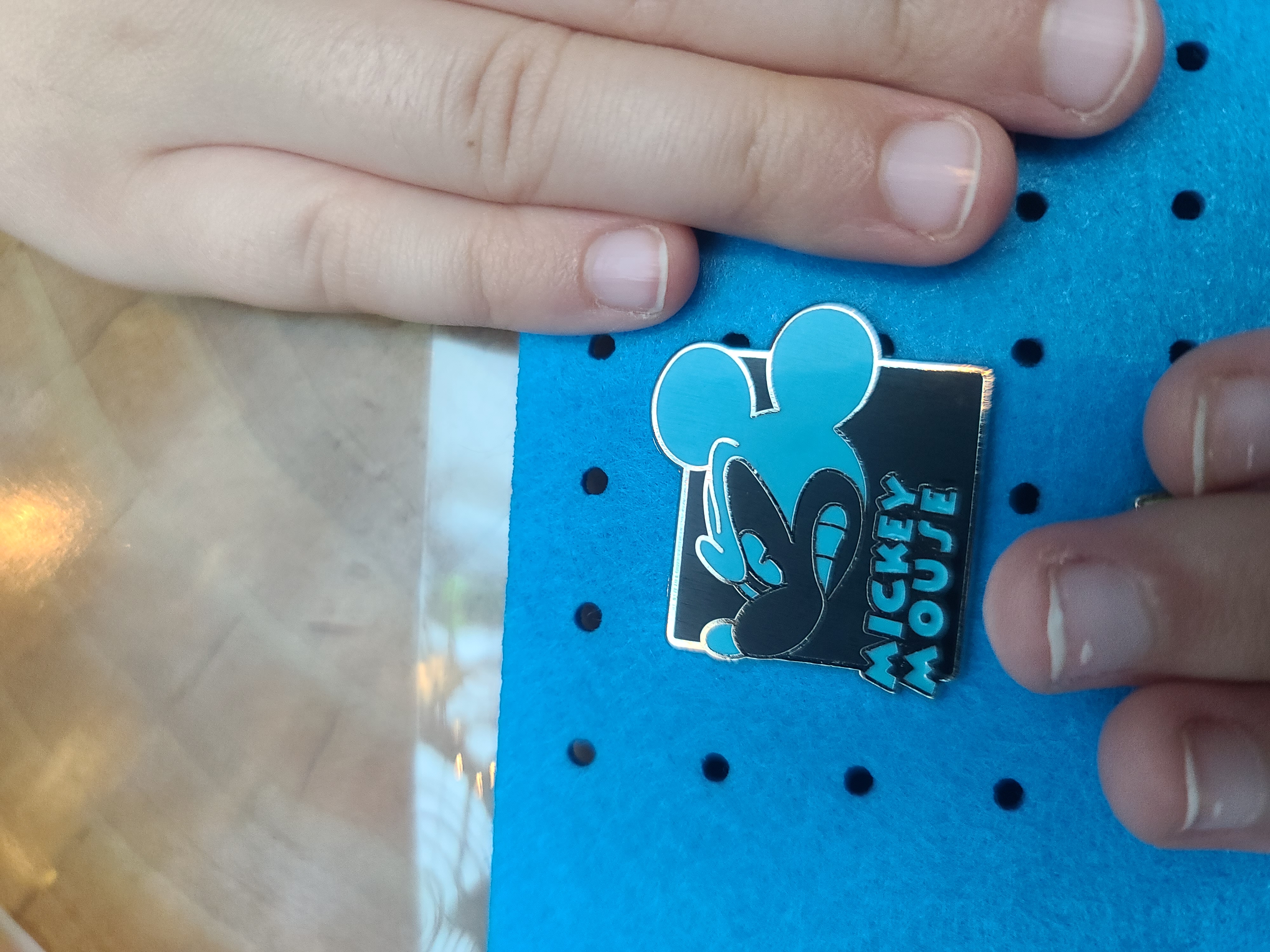 2012 Disney Blue Mickey Mouse Head On A Black Square Trading Pin